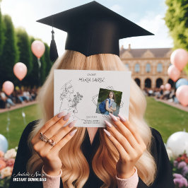 Anuncio Graduación moderna Licenciado en arte de línea bla