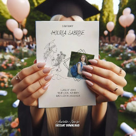 Anuncio Graduación moderna Licenciado en arte de línea bla