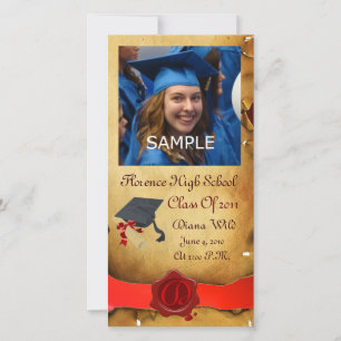 ANUNCIO GRADUACIÓN MONOGRAMA DE SELLO DE CERRADURA MARRÓN