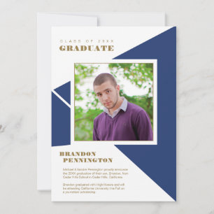 Anuncio Graduación negrita de los ángulos azules