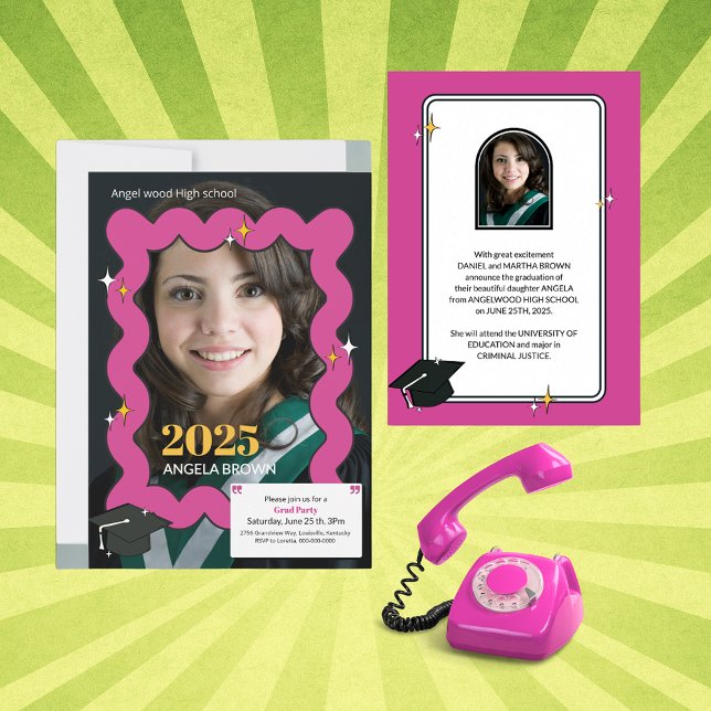 Anuncio Graduación ondulada de peto retro (Subido por el creador)