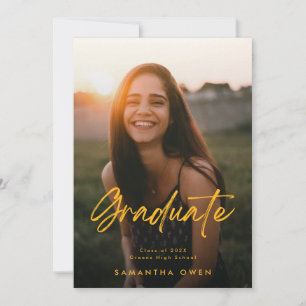 Anuncio Graduación personalizable foto de color amarillo v