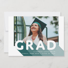 Anuncio Graduación personalizada Grad Retro Photo Green