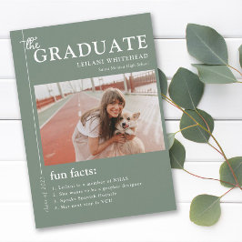 Anuncio Graduación Revista Fun Facts Sage Green