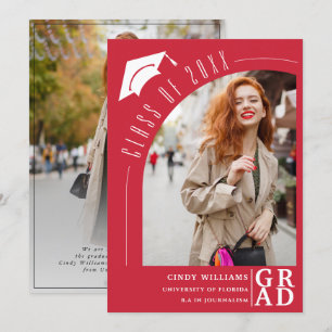 Anuncio Graduación roja del Gorra de fotografía de arte mo