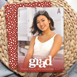 Anuncio Graduación roja personalizada foto negrita simple