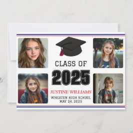 Anuncio Graduación roja y azul