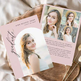 Anuncio Graduación Simple con Arco Rosa Moderno Foto Gradu