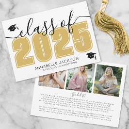 Anuncio Graduación simple de oro en Collage de fotos de gr