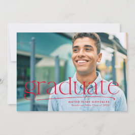 Anuncio Graduación simple graduada de una foto roja