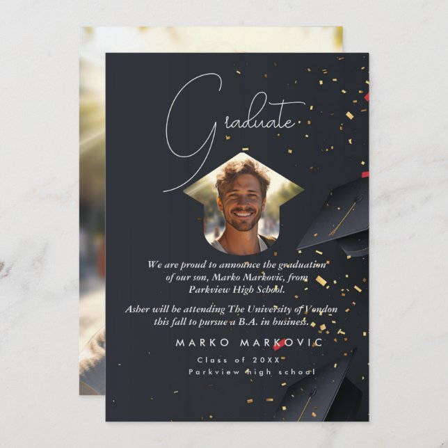 Anuncio Graduación Son I Gris (Anverso / Reverso)