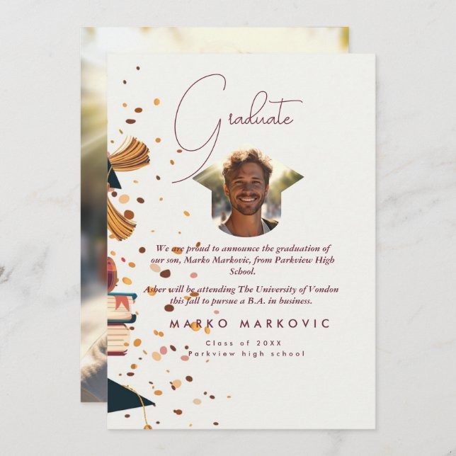 Anuncio Graduación Son I Rojo (Anverso / Reverso)