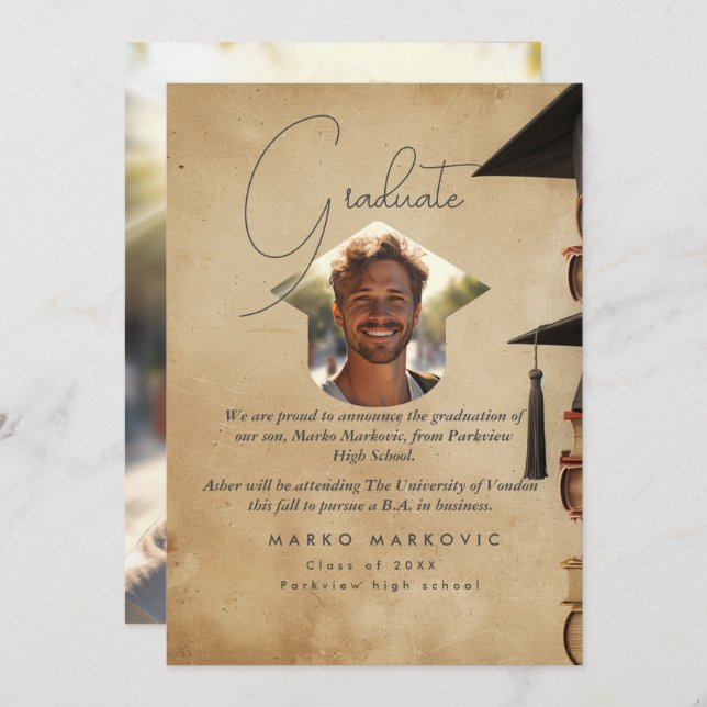 Anuncio Graduación Son I Rústico (Anverso / Reverso)