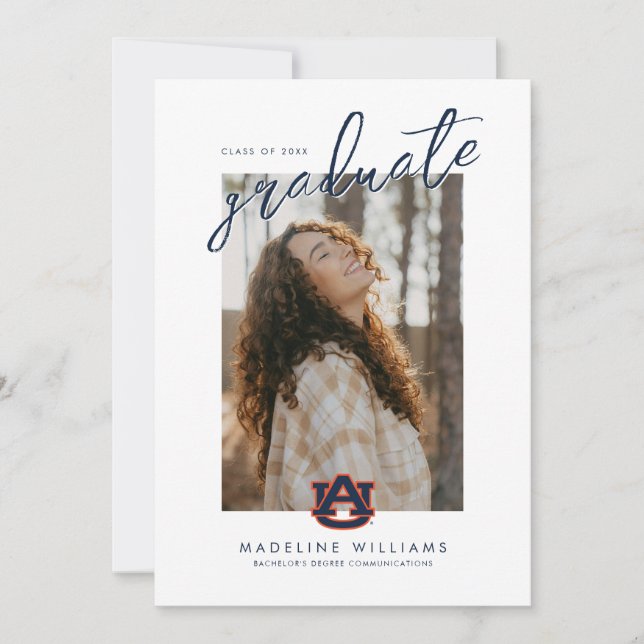 Anuncio Graduación universitaria de Auburn | Auburn Tigers (Anverso)