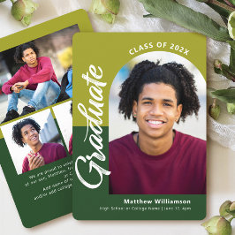 Anuncio Graduación Verde 4 Foto Leyenda Arch audaz Moderna