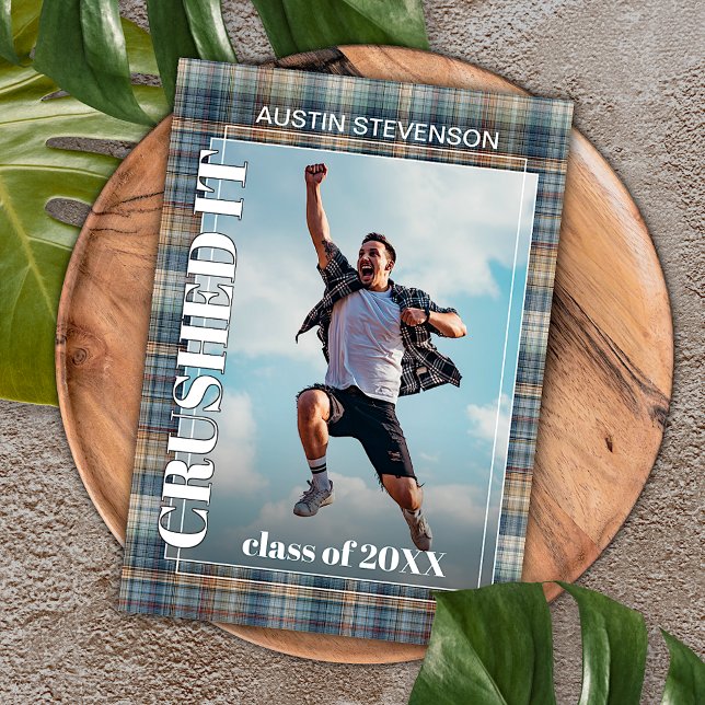 Anuncio Graduación verde azulada de Blue Tartan Plaid (Subido por el creador)
