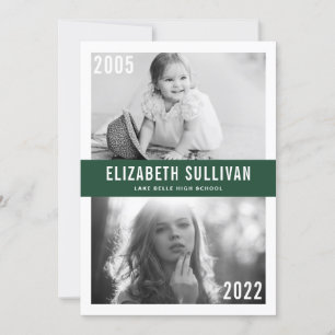 Anuncio Graduación verde de entonces y ahora de 2022