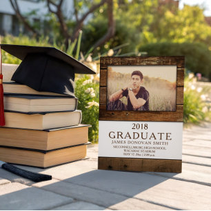 Anuncio Graduación vertical de fotografía de madera de paj