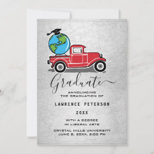 Anuncio Graduación Vintage Truck Globe Grad Cap