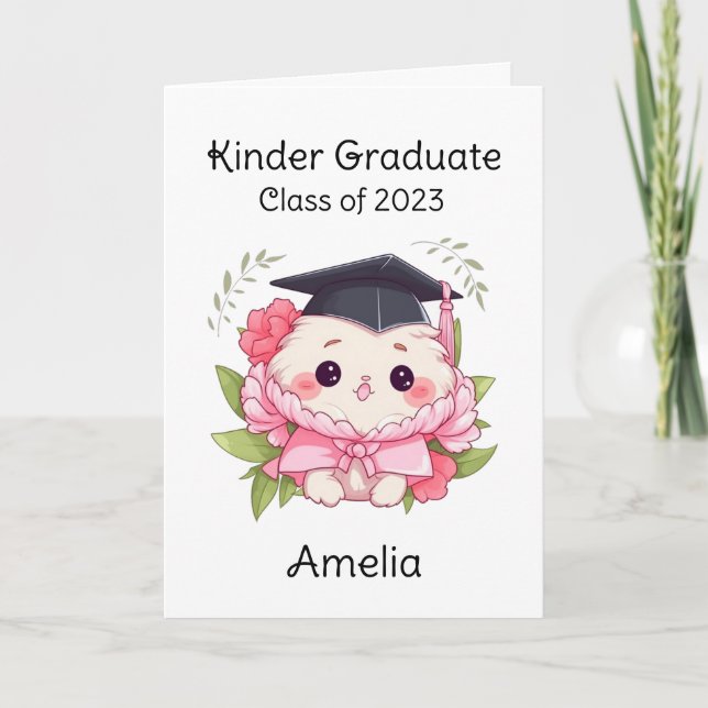 Anuncio Graduada de jardín de infantes Kawaii adorable (Anverso)