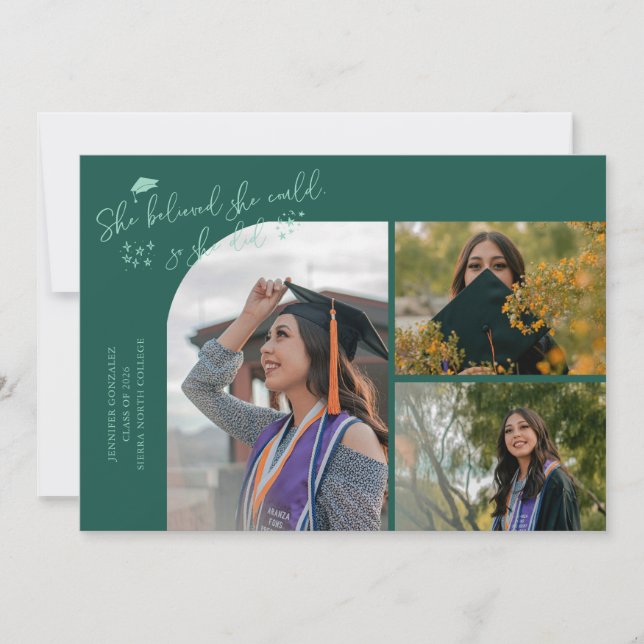 Anuncio Graduada Verde Creía Multi Foto (Anverso)