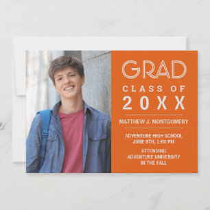Anuncio Graduado 2023 Foto de grado plateado Naranja moder