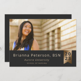 Anuncio Graduado 2 foto Relieve metalizado Black Gold Faux