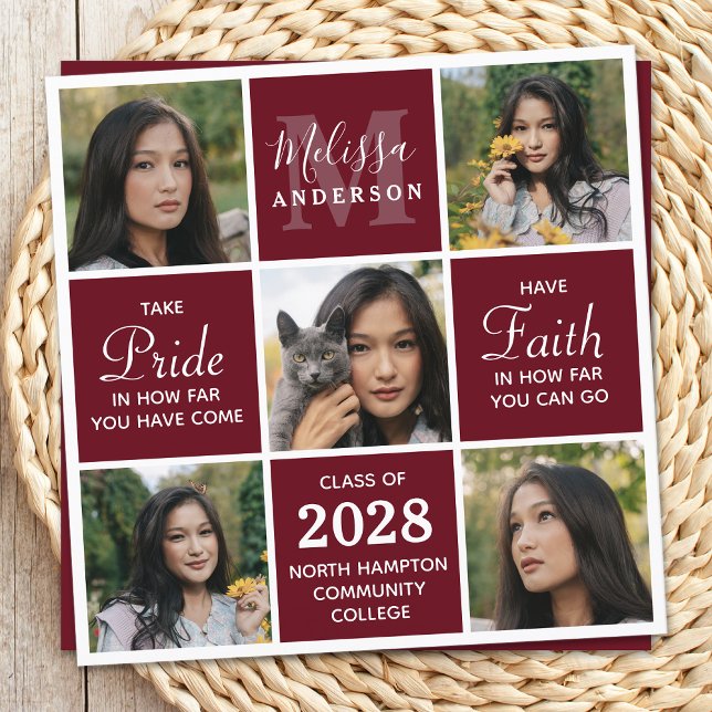 Anuncio Graduado 5 Collage de fotos Borgoña Graduación Ann (Subido por el creador)
