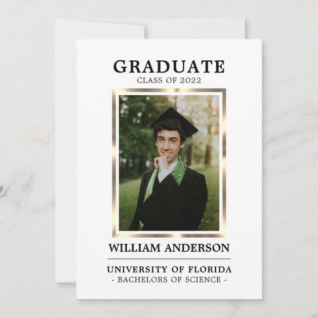 Anuncio Graduado Clase de marco dorado negro | FOTOGRAFÍA (Anverso)