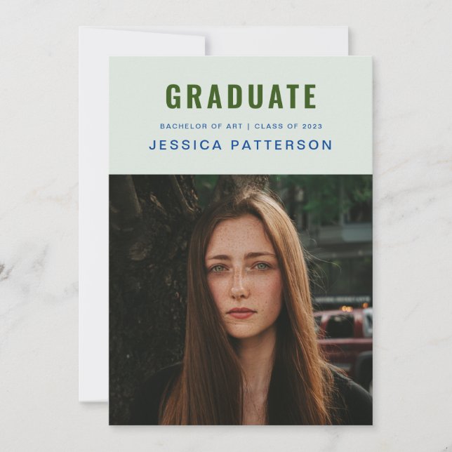 Anuncio Graduado con estilo Menta dorada (Anverso)