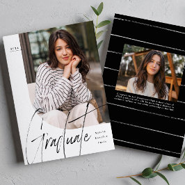 Anuncio Graduado de escritura moderno con dos graduaciones