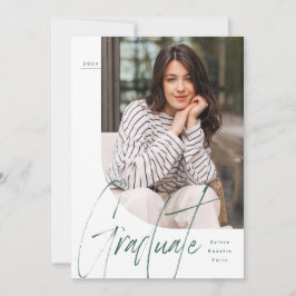 Anuncio Graduado de escritura moderno verde dos graduación