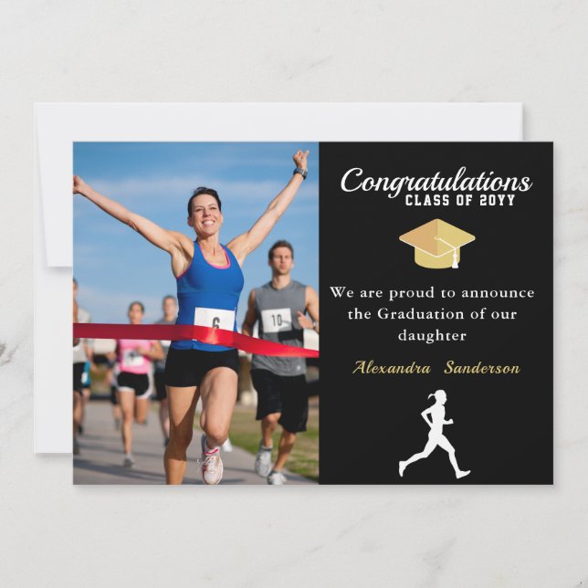 Anuncio Graduado de felicitación del corredor de la pista  (Anverso)
