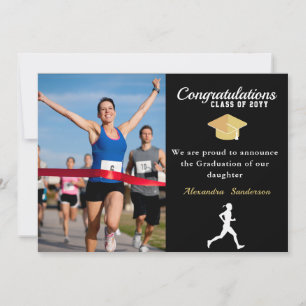 Anuncio Graduado de felicitación del corredor de la pista 