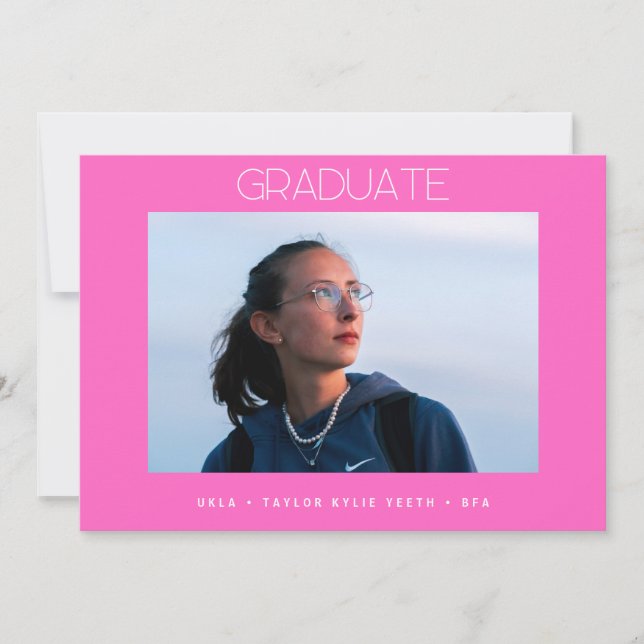 Anuncio graduado de fotografía de una escuela de posgrado  (Anverso)