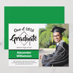 Anuncio Graduado de Graduación de Fotografía Negra Verde