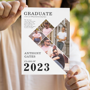 Anuncio Graduado de Graduación de Rejilla Multifotografía 