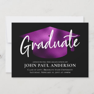 Anuncio Graduado de Graduado de Grado Metálico Púrpura Gra