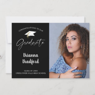 Anuncio Graduado de guión moderno negro