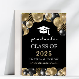 Anuncio Graduado de guión moderno oro negro