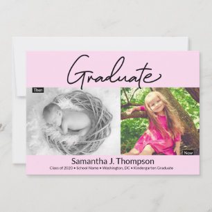 Anuncio Graduado de jardín de infancia rosado entonces y a