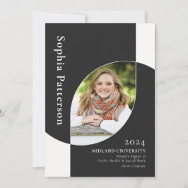 Anuncio Graduado de la universidad Dos fotos Blanco negro