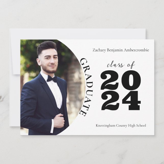 Anuncio Graduado de secundaria Graduación simple moderna (Anverso)
