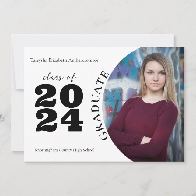 Anuncio Graduado de Secundaria Minimalista en una Foto (Anverso)