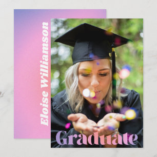 Anuncio Graduado Foto Negrita Retro Gradiente Rosa Púrpura