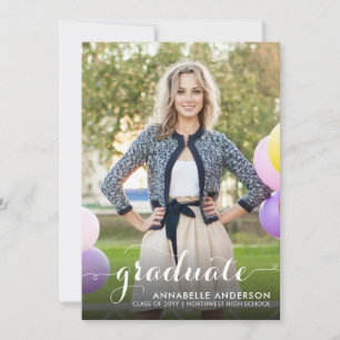 Anuncio Graduado moderno de Moda Girly Script Foto Graduac