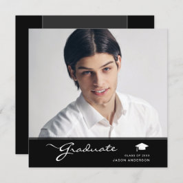 Anuncio Graduado moderno | Elegante guión trendy 1 foto