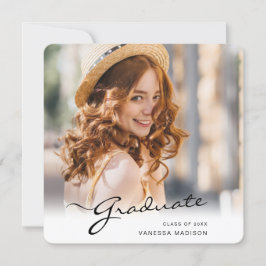 Anuncio Graduado moderno | Elegante Script Trendy Photo