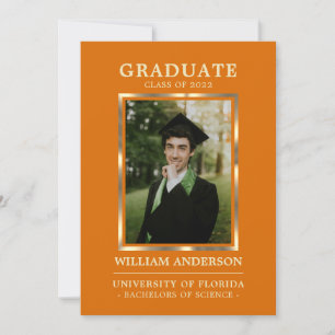 Anuncio Graduado Naranja Clase de Marco Oro del año FOTO