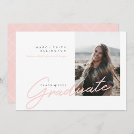 Anuncio Graduado rosa azul de foto moderna